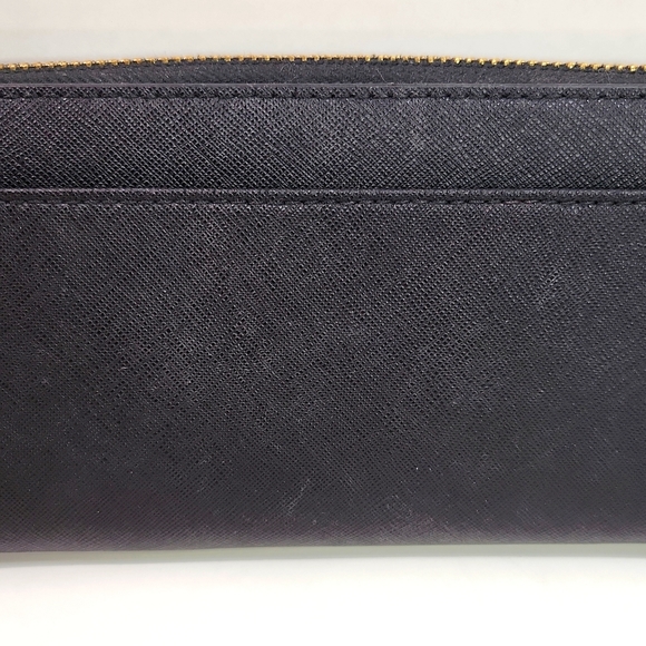 KATE SPADE Black Cameron Street Flock Roses Leather Continental LACEY Wallet - Picture 7 of 15